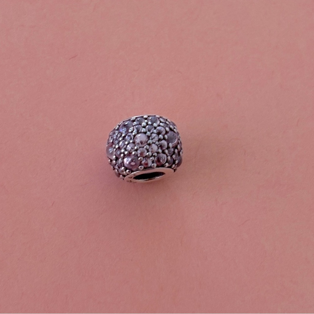 Pandora Charm Pink Crystal and Sterling Silver Beads